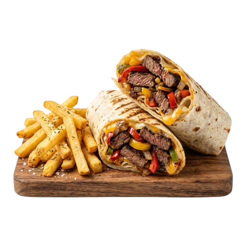 Beef Wrap with Fries