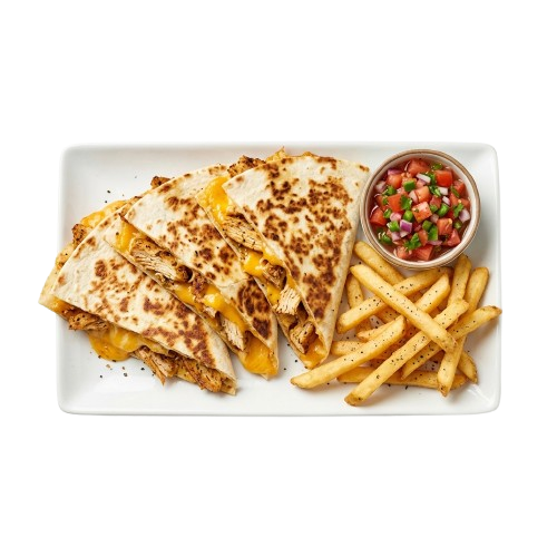 Chicken Quesadillas with Fries